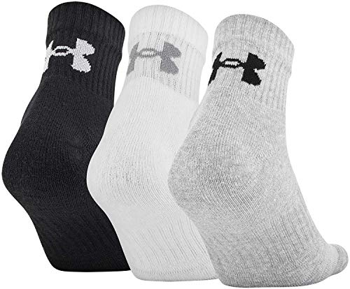 Under Armour Damen Trainingssocken aus Baumwolle, mehrere Socken, True Gray Heather Sortiert, 2 (3 Paar), Large (3er Pack) von Under Armour