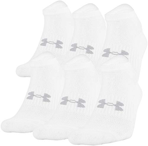 Under Armour Damen Trainingssocken aus Baumwolle, mehrere Socken, Weiß (6 Paar), Large (6er Pack) von Under Armour