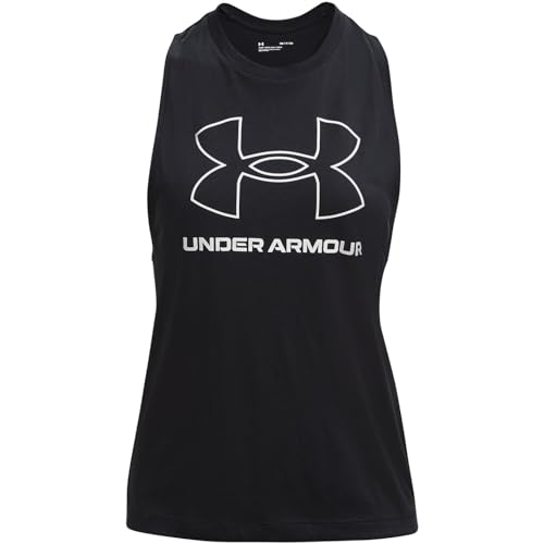 Under Armour Damen UA Sportstyle Logo Tank T-Shirt, Black (001), XS von Under Armour