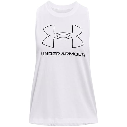 Under Armour Damen UA Sportstyle Logo Tank T-Shirt, weiß (100), XS von Under Armour