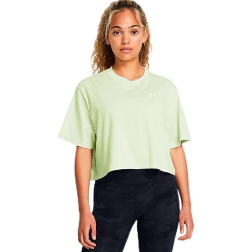 Under Armour Damen UA W Boxy Crop Logo SS T-Shirt, Green, M Under Armour Damen UA W Boxy Crop Logo SS T-Shirt, Green, M von Under Armour