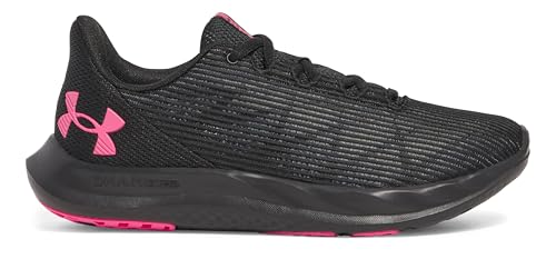 Under Armour Damen Charged Speed Swift, leichte Laufschuhe mit Mesh, Joggingschuhe mit robuster Gummisohle,Black / Black / Super Pink,42.5 von Under Armour