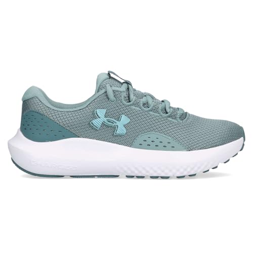 Under Armour Damen Charged Surge 4, leichte und atmungsaktive Laufschuhe, gepolsterte Joggingschuhe für langen Komfort,Serpentine / Jasper Blue / Metallic Serpentine,37.5 von Under Armour