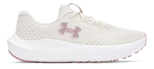 Under Armour Damen Charged Surge 4, leichte und atmungsaktive Laufschuhe, gepolsterte Joggingschuhe für langen Komfort,Summit White / Tourmaline Pink / Metallic Tourmaline Pink,40.5 von Under Armour