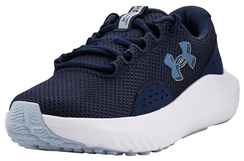 Under Armour Damen Charged Surge 4, leichte und atmungsaktive Laufschuhe, gepolsterte Joggingschuhe für langen Komfort,Washed Navy / Blue Calm / Metallic Blue Calm,39 von Under Armour