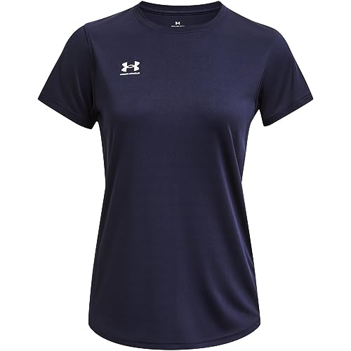 Under Armour Damen W Challenger Ss Training Top Kurzarm, Midnight Navy/White, M von Under Armour