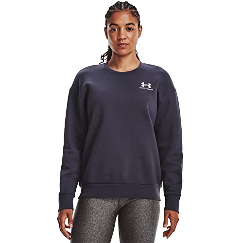 Under Armour Damen Women's Ua Essential Fleece Crew Sweatshirt, 558 Tempered Steel, LG von Under Armour