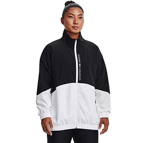 Under Armour Damen Woven FZ Oversized Jacket Windbreaker, schwarzes, XS von Under Armour