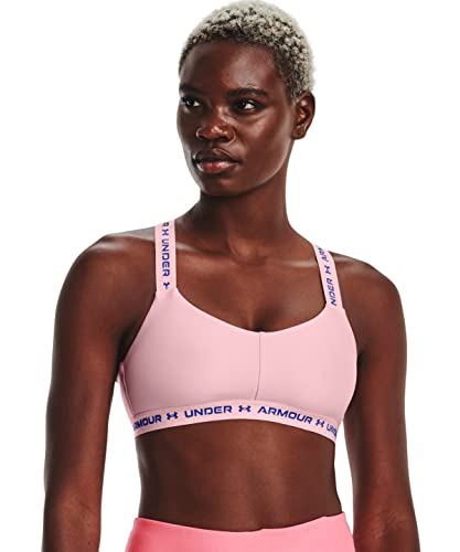 Under Armour Damen gekreuztem Rücken Sport-BH, (647) Prime Pink/Versa Blue, Small von Under Armour