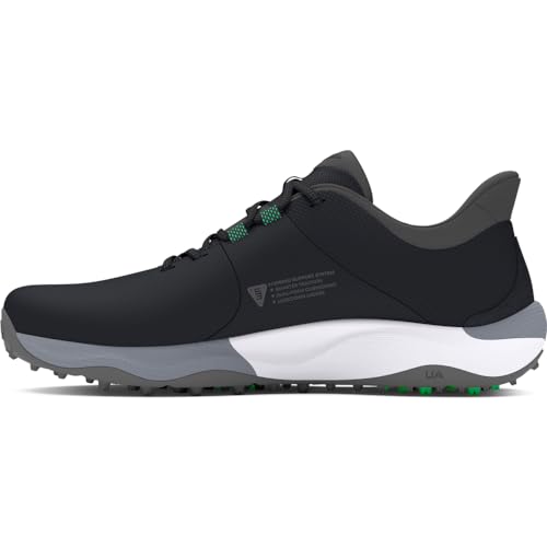 Under Armour Drive Pro Herren-Golfschuh mit Spikeless Wide, (002) Schwarz/Schwarz/Titangrau, 45 EU Weit von Under Armour