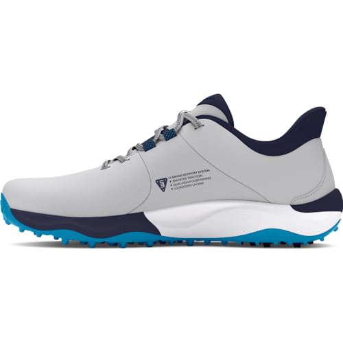 Under Armour Drive Pro Herren-Golfschuh mit Spikeless Wide, (101) Mod Gray/Capri/Midnight Navy, 41 EU Weit von Under Armour