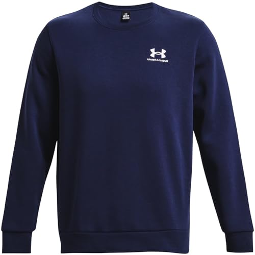 Under Armour Essential Fleece Crew Sweatshirt Herren dunkelblau/weiß, L von Under Armour