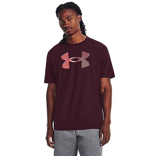 Under Armour Fill Kurzarm-Oberteil mit großem Logo für Herren, Dark Maroon,XL von Under Armour