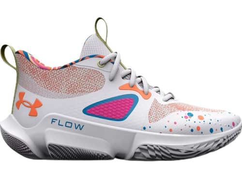 Under Armour Flow Breakthru 3 LE Damen-Basketballschuhe, Weiß-rosa Edge-citrus Blast, 45 EU von Under Armour