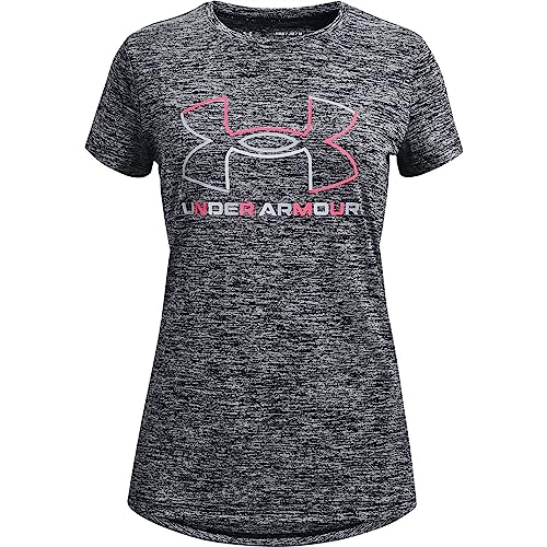 Under Armour Girls' Tech Big Logo Twist Short Sleeve T-Shirt , Black (001)/Cerise , Youth Large von Under Armour