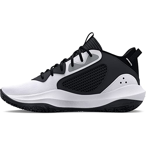 Under Armour Grade School Ua Lockdown 6 Basketball Shoes Court Performancence, (101) White/Black/Black, 38.5 EU von Under Armour