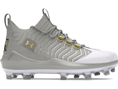 Under Armour Harper 9 Pro TPU - Herren (Weiß/Weiß/Metallic-Gold), Baseball-Grau-Metallic-Gold, 44.5 EU von Under Armour
