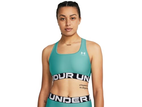 Under Armour HeatGear® Medium Impact Sport-Marke für Damen, Kieselgrün (348), L von Under Armour