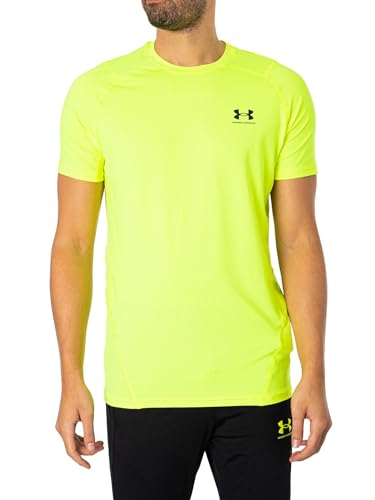 Under Armour Herren HeatGear Tailliertes Kurzarm-T-Shirt, Gelb, M von Under Armour