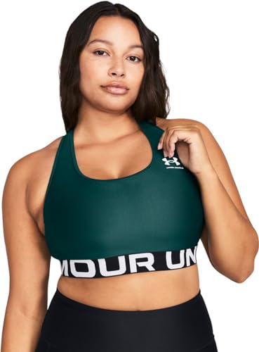 Under Armour HeatGear Mid Branded Sport-BH Damen - L von Under Armour