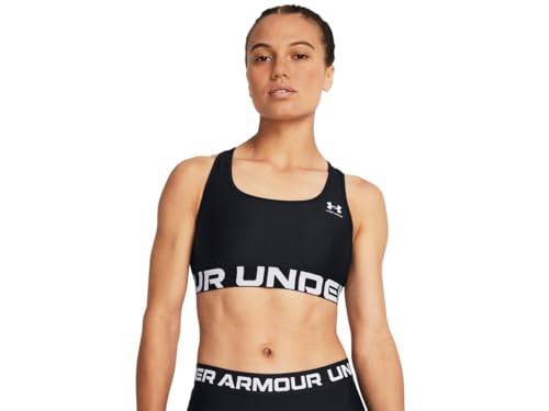 Under Armour HeatGear Mid Branded Sport-BH Damen - M von Under Armour