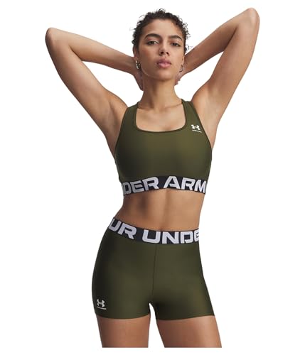 Under Armour HeatGear Mid Impact Damen-BH, Expedition Grün/Weiß, XX-Large von Under Armour
