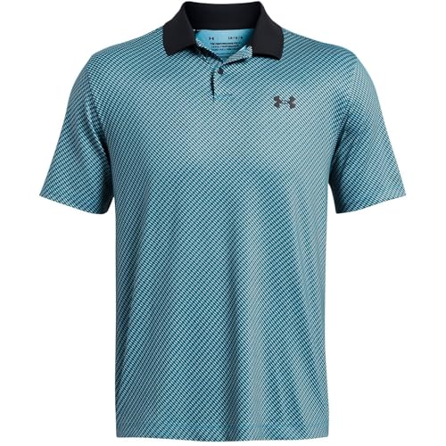 Under Armour Herren 2025 UA Performance 3.0 Printed Wicking Golf Poloshirt, blau, M von Under Armour