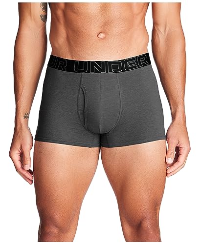Under Armour Herren 3-Pack Performance Cotton Trunks, Boxer Briefs with 3" Inseam, All-Day Comfort Retroshorts, Castlerock Heather-Core, XX-Large (3er Pack) von Under Armour