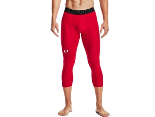 Under Armour Herren Armour HeatGear 3/4 Leggings Hose, Rot (600)/Weiß, 3X-Large von Under Armour