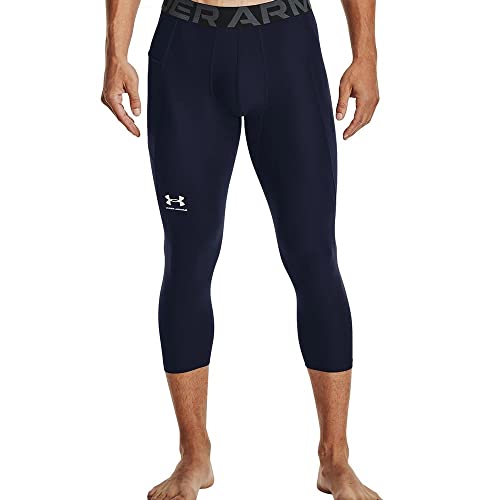 Under Armour Herren Armour HeatGear 3/4 Leggings Sweathose, Midnight Navy (410)/White, X-Large von Under Armour