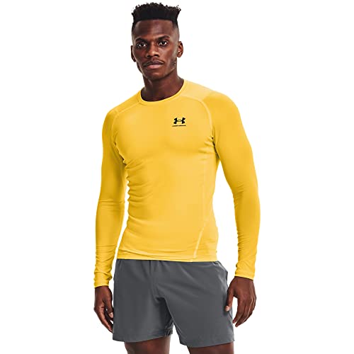 Under Armour Herren Armour HeatGear Compression Langarm T-Shirt Sweatshirt, (790) Taxi/Schwarz, Small von Under Armour