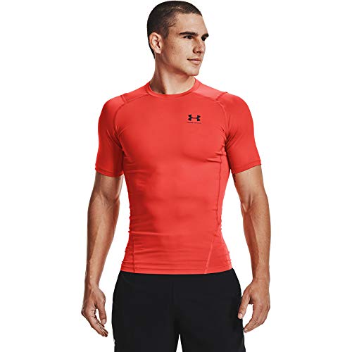 Under Armour Herren Armour HeatGear Compression Short Sleeve T-Shirt Kurzärmelig, Dunkelorange (860)/Schwarz, L von Under Armour