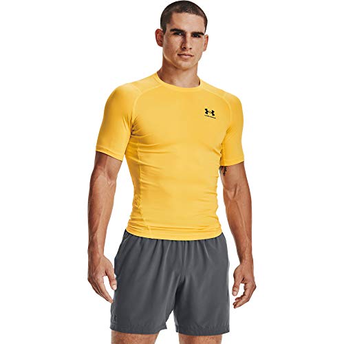 Under Armour Herren Armour HeatGear Compression Short Sleeve T-Shirt Kurze Ärmel, Taxi (790) / schwarz, 3X-Large von Under Armour