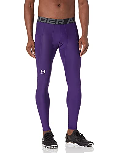 Under Armour Herren Armour HeatGear Leggings Hose, Lila (500)/Weiß, Groß von Under Armour