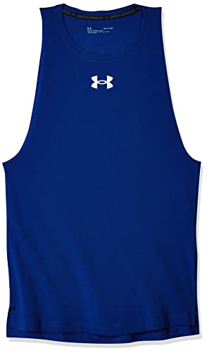 Under Armour Herren Baseline Baumwoll-Tanktop T-Shirt, (400) Royal/White, Mittel von Under Armour