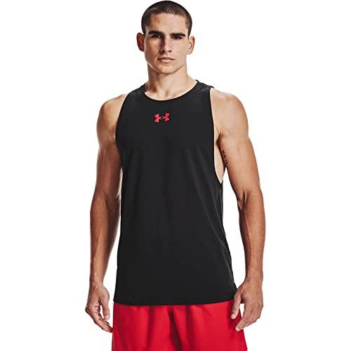 Under Armour Herren Baseline Cotton Tank Ärmellos, Schwarz (001)/Rot, XX-Large von Under Armour