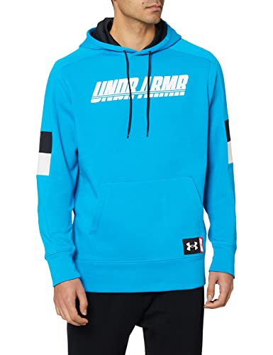 Under Armour Herren Baseline Fleece Hoodie Kapuzen-Sweatshirt, Blau (Radar Blue) (422)/Weiß, Medium von Under Armour