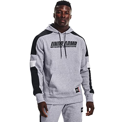 Under Armour Herren Baseline Fleece Hoodie Kapuzen-Sweatshirt, Mod Gray Light Heather (011)/Schwarz, X-Large von Under Armour