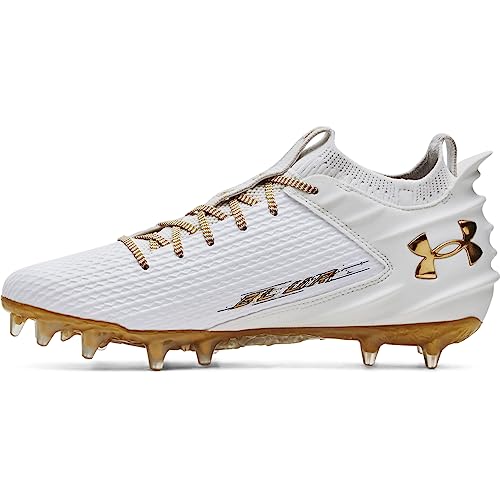 Under Armour Herren Blur Smoke 2.0 Molded Cleat Fu ballschuh, (106) Wei /Wei /Metallic-Gold, 49.5 EU von Under Armour