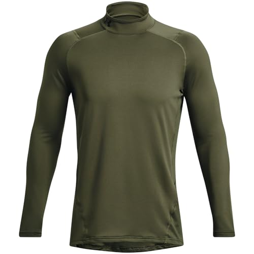 Under Armour Herren ColdGear Armour Fitted Mock Sweatshirt, (390) Marine Od Grün/Schwarz, X-Large von Under Armour