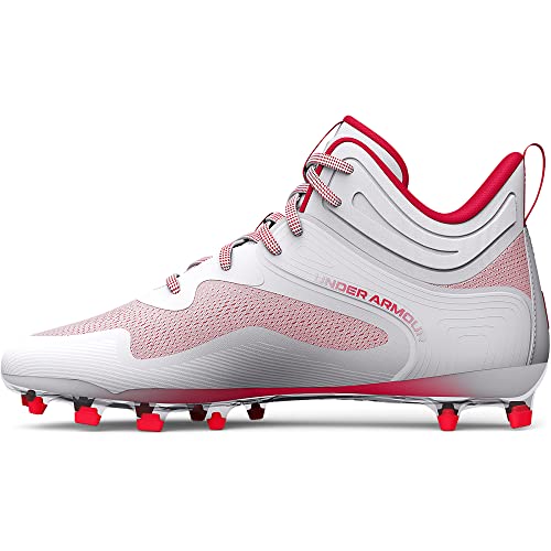 Under Armour Herren Command Mid Lacrosse Mt TPU Cleat Schuh, (101) Weiß/Rot/Rot, 44.5 EU von Under Armour