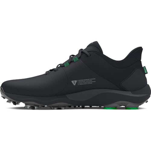 Under Armour Herren Drive Pro Wide Golfschuh, (001) Schwarz/Schwarz/Metallic Gun Metal, 45.5 EU Weit von Under Armour