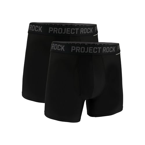 Under Armour Herren Men's Project Rock Performance Tech Mesh Boxerjock Brief, 5" Inseam, 2-Pack Retroshorts, Schwarz, Medium Under Armour Herren Men's Project Rock Performance Tech Mesh Boxerjock Brief, 5" Inseam, 2-Pack Retroshorts, Schwarz, Medium von Under Armour