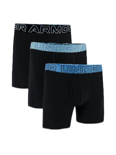 Under Armour Herren Men's UA Performance Cotton 6" 3-Pack Boxerjock Unterwäsche, Schwarz/Schwarz/Schwarz, L von Under Armour