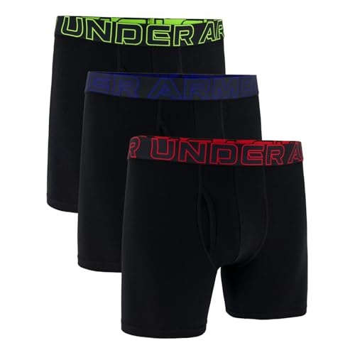 Under Armour Herren Men's UA Performance Cotton 6" 3-Pack Boxerjock Unterwäsche, Schwarz/Schwarz/Schwarz, XXL von Under Armour