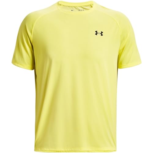 Under Armour Herren Men's UA Techâ„¢ 2.0 Short Sleeve T-Shirt, Blickdicht, Gelb/Schwarz (Lime Yellow/Black), XL von Under Armour