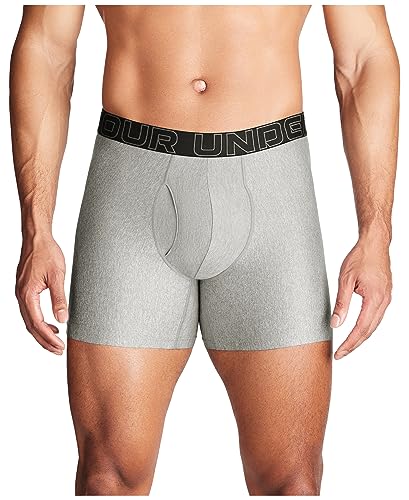 Under Armour Herren Multi Performance Tech Boxerjock Brief, 6" Inseam, All-Day Comfort & Soft Retroshorts, Steel Heather-Core 3er-Pack, XL von Under Armour