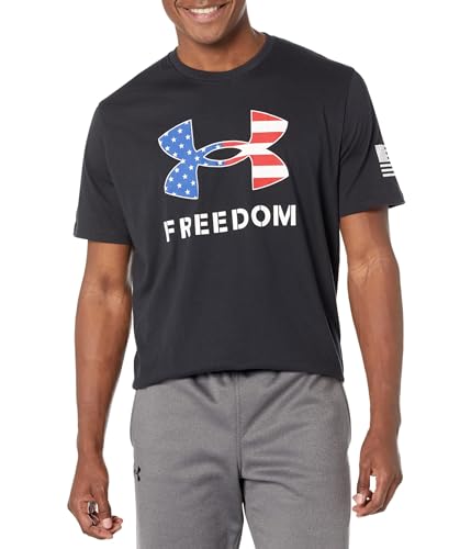 Under Armour Herren Neues Freedom Logo T-Shirt, (003) schwarz/weiß, Small von Under Armour