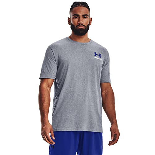 Under Armour Herren New Freedom Banner T-Shirt, (036) Steel Medium Heather/Royal/Red, L von Under Armour