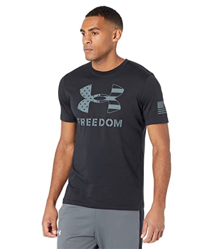 Under Armour Herren New Freedom Logo T-Shirt, (002) Schwarz/Grau, Mittel von Under Armour